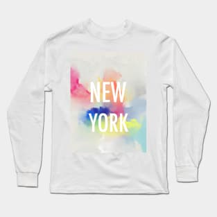 New York watercolour minimal Long Sleeve T-Shirt